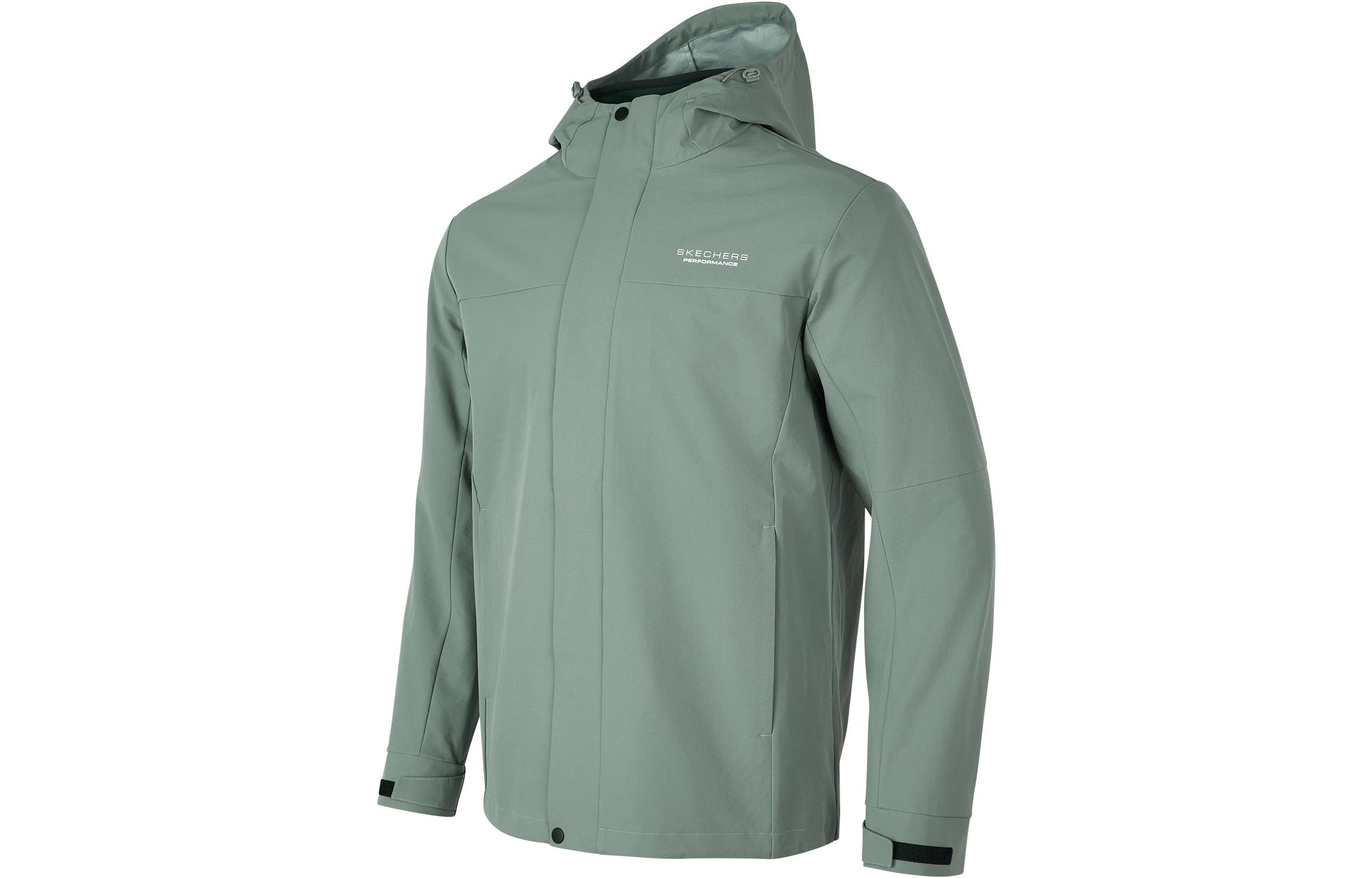Skechers Solid Color Zip-Up Hoodie Jacket Teal Green P423M167-035Z
