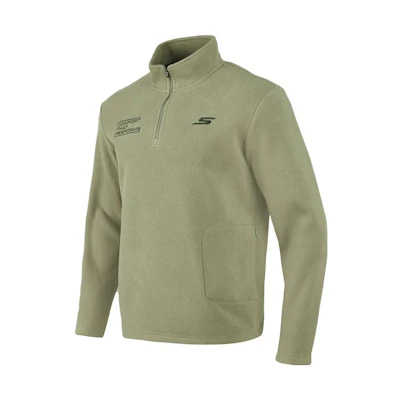 Skechers Solid Fleece-Lined Warm Stand Collar Jacket - Vetiver Green P423M072-01DR