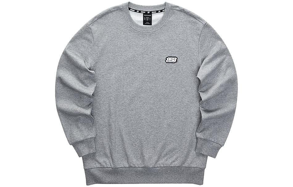 Skechers Solid Knit Crewneck Sweatshirt Light Gray L423M076-004F