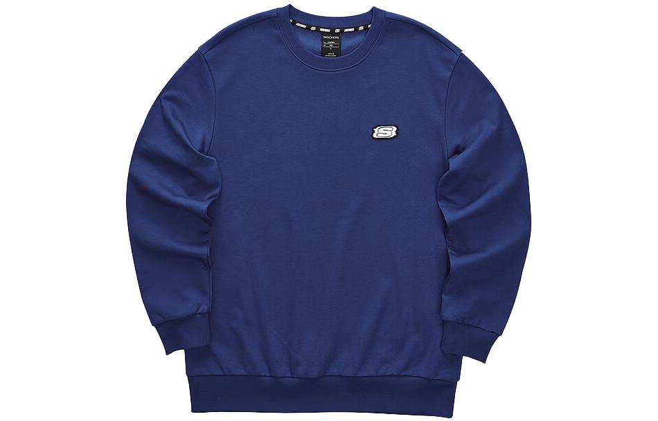 Skechers Solid Knit Crewneck Sweatshirt Navy Blue L423M076-00DU
