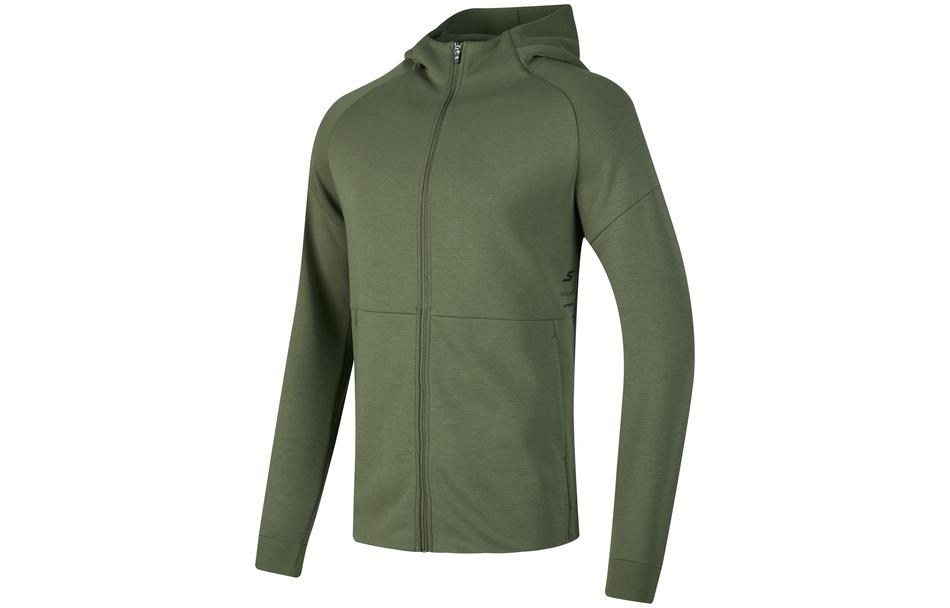 Skechers Solid Knit Hoodie Jacket in Sparrow Stone Green P423M058-01DN