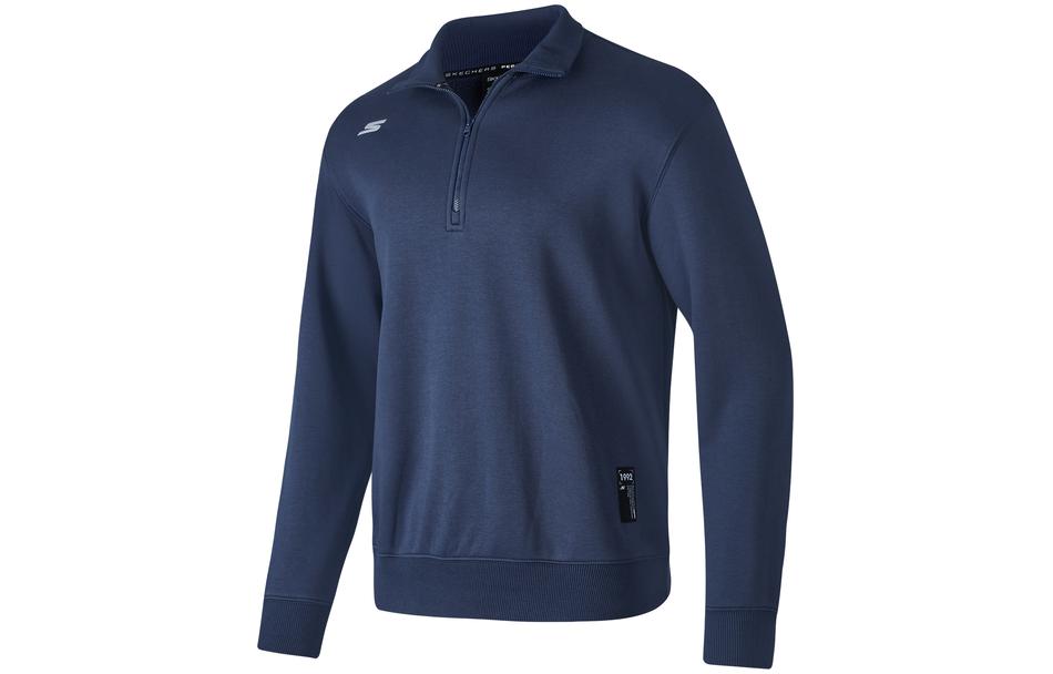 Skechers Solid Knit Pullover Sweatshirt Navy Academy Blue P423M140-02MZ