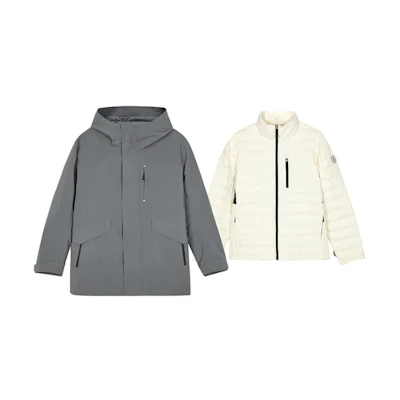 Skechers Solid Outdoor Warm 2-Piece Jacket Set in Tranquil Gray L423M169-00AV
