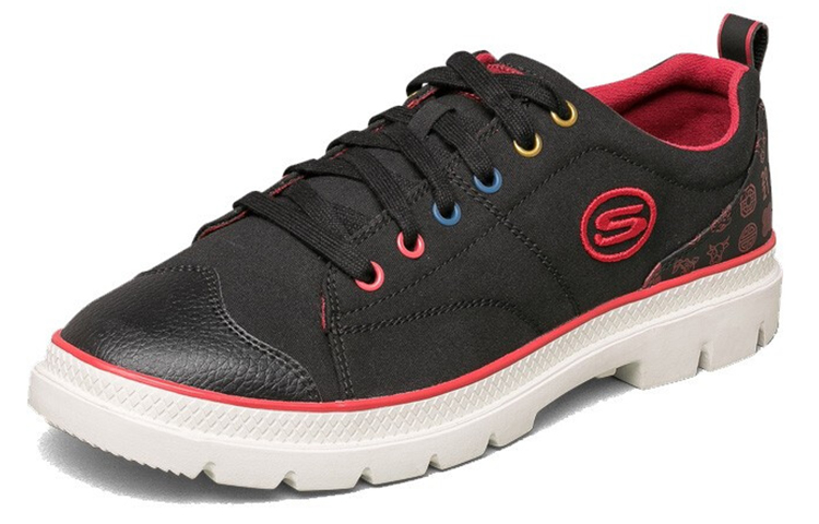 Lookbook Skechers Sukan Kasual 'Hitam Merah' 666170-BLK
