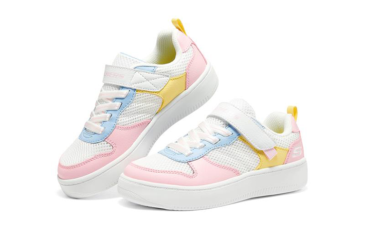 Lookbook Skechers Sport Court 92 'White Pink Blue' 310146L-WMLT