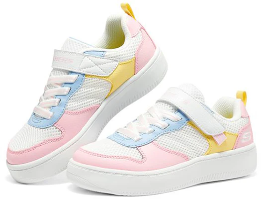 Skechers Sport Court 92 'White Pink Blue' 310146L-WMLT Lookbook Skechers Sport Court 92 'White Pink Blue' 310146L-WMLT