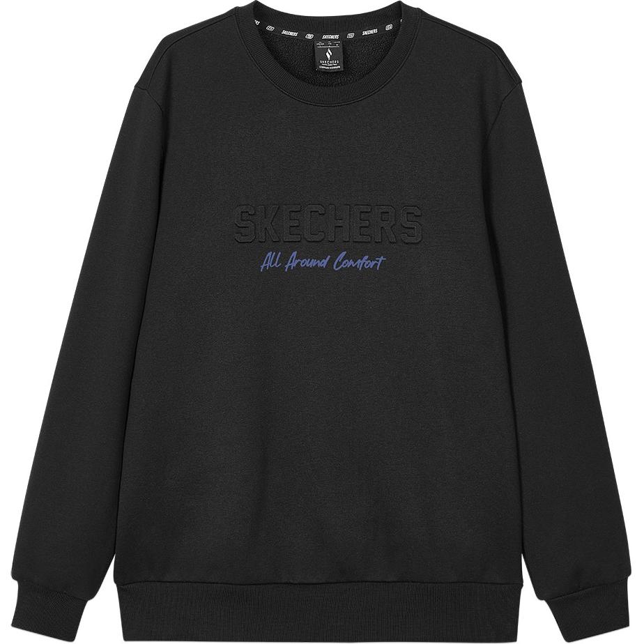 Skechers Sport Crewneck Pullover Fleece Sweatshirt Men Carbon Black L424M090-0018