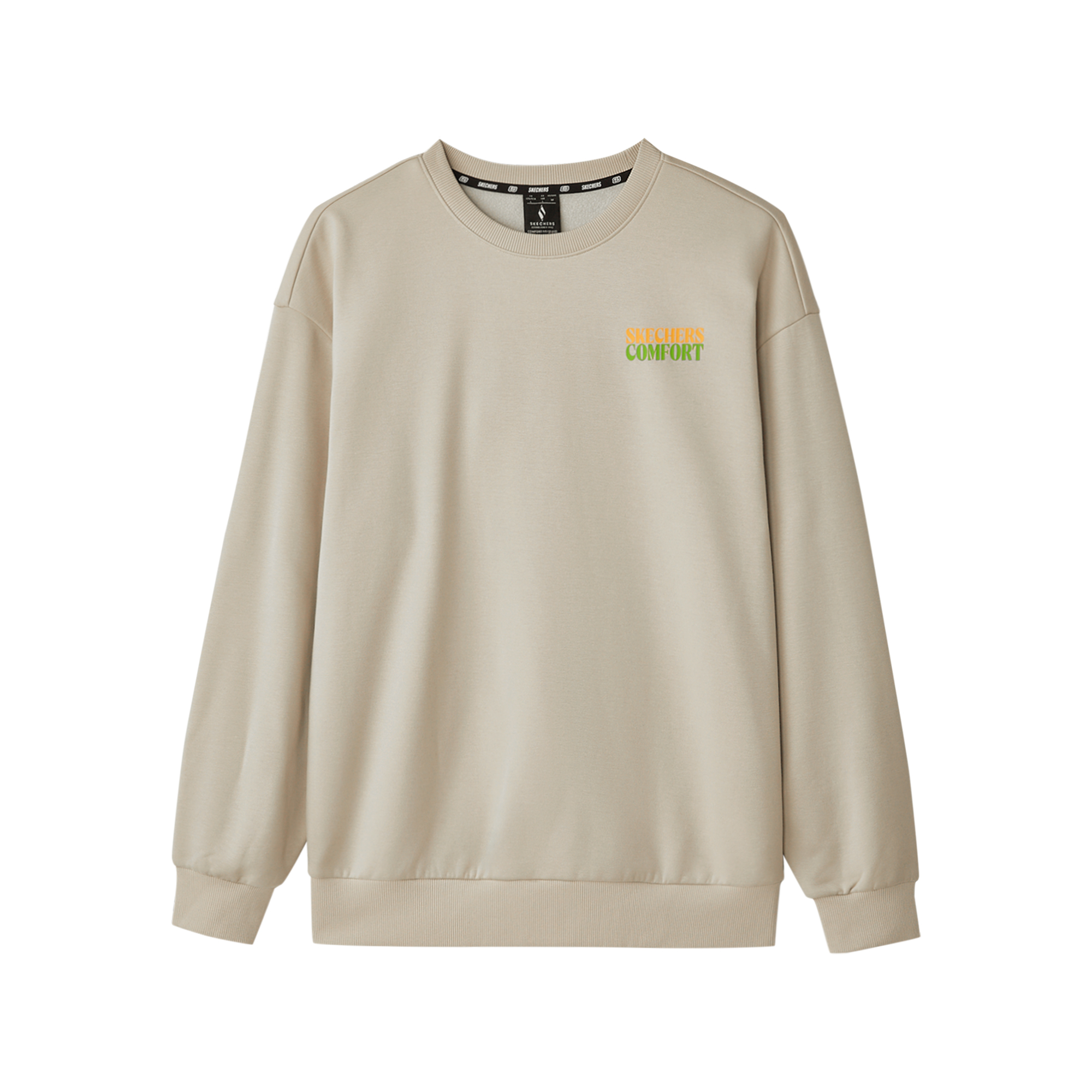 Skechers Sports Comfort Crewneck Sweatshirt Unisex Light Brown - Warm & Stylish L424U315-0046