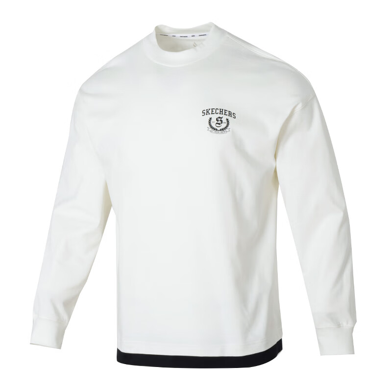 Skechers Sports Crewneck Letter Long Sleeve Sweatshirt Unisex White L324U111-0074