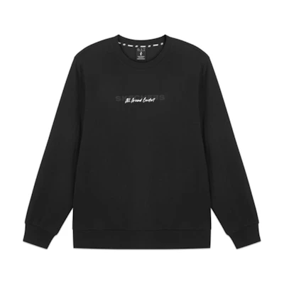 Skechers Sports Knit Breathable Crewneck Pullover Sweatshirt Carbon Black L424U101-0018