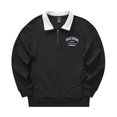 Skechers Sports Retro Loose Fit Pullover Polo Sweatshirt Unisex - Carbon Black L324U062-0018