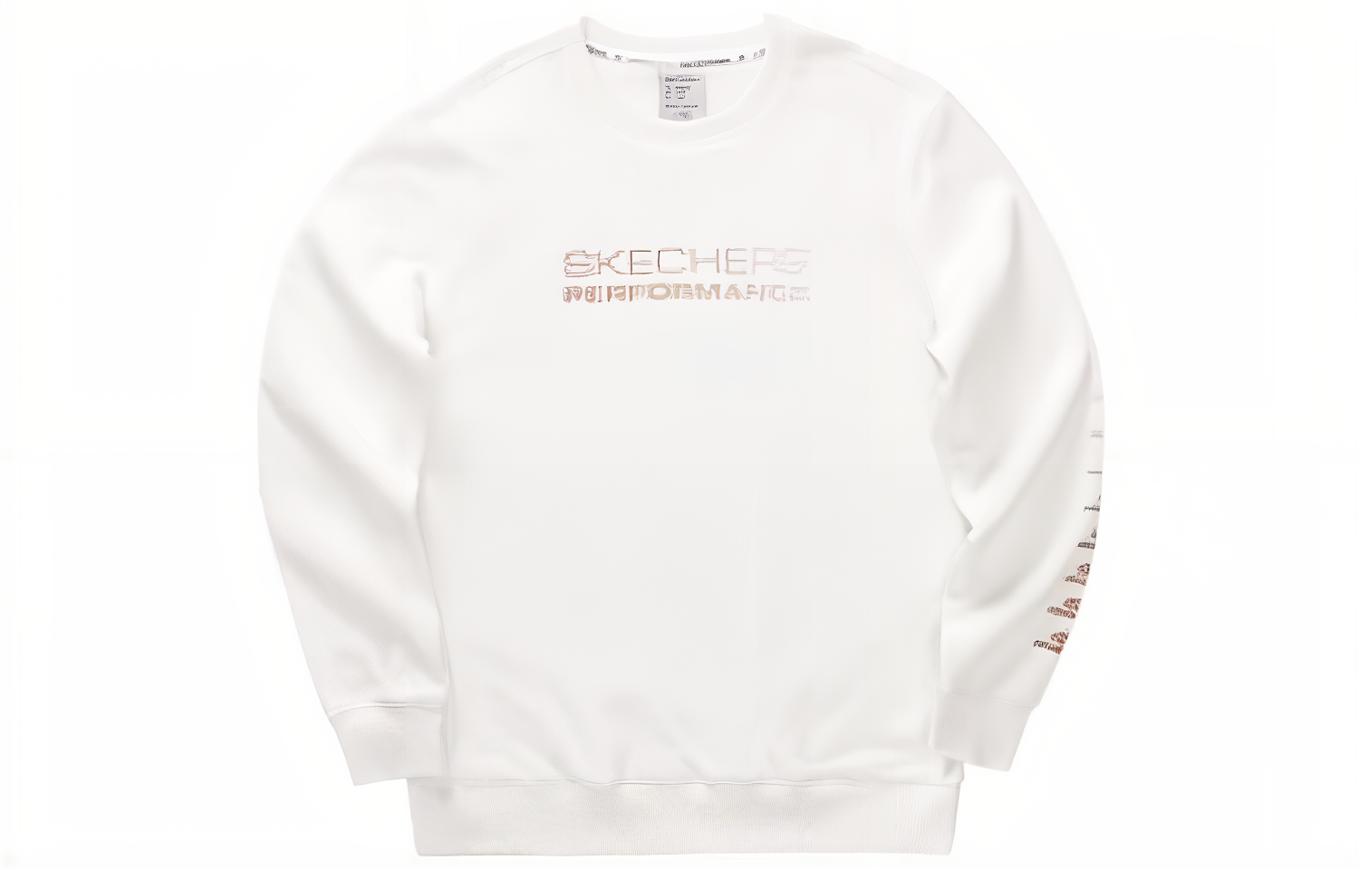 Skechers SS23 White Crewneck Pullover Letter Print Long Sleeve Sweatshirt P322M041
