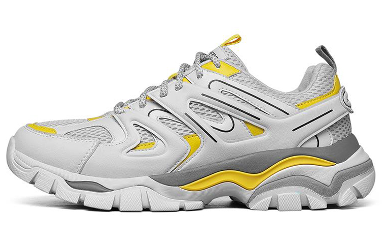 Skechers Stak-Ultra Low-Top Running Shoes Grey/Yellow 66255-WYL