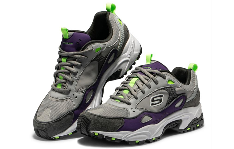 Skechers Stamina Running Shoes Grey/Green 圖 3