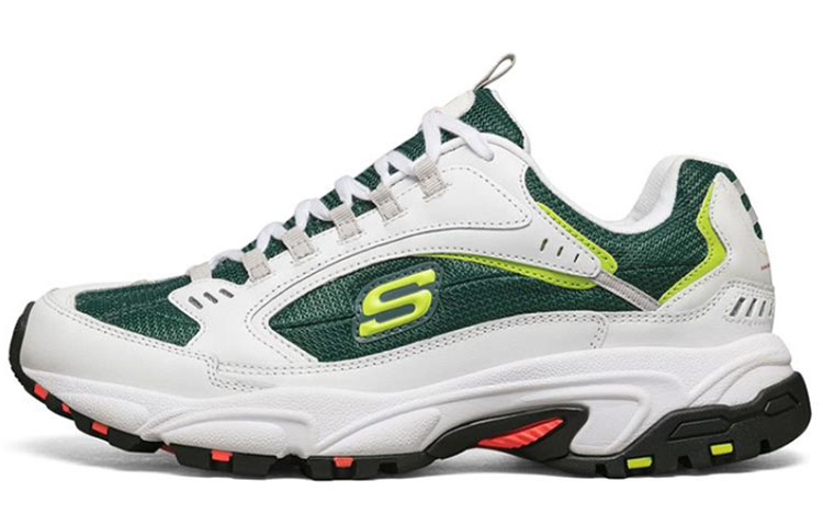 Buy Skechers Stamina Running Shoes White/Green/Yellow 237068-WGRN