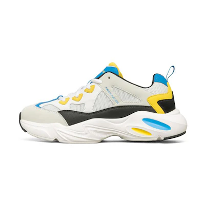 Skechers Stamina Airy Low-Top Running Shoes White/Blue/Yellow