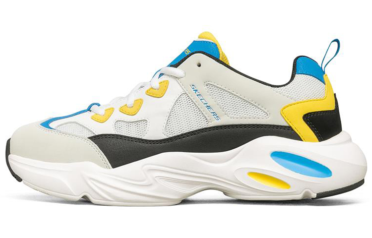 Skechers Stamina Airy Low-Top Running Shoes White/Blue/Yellow 894005-WMLT