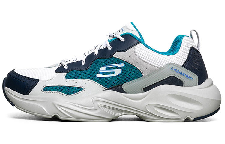 Skechers Stamina Airy Low-Top Running Shoes White/Blue/Green 237000-NVMT