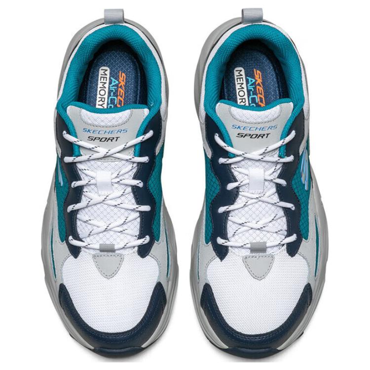 Shop Skechers Stamina Airy 減震防滑 低筒復古老爹鞋 白藍綠