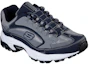 Lookbook Skechers Stamina Low-Top Running Shoes Blue/Grey 51919-NVGY