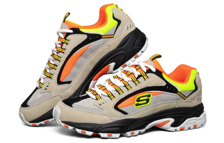 Lookbook Skechers Stamina Low-Top Running Shoes Grey/Orange 51286-GYOR