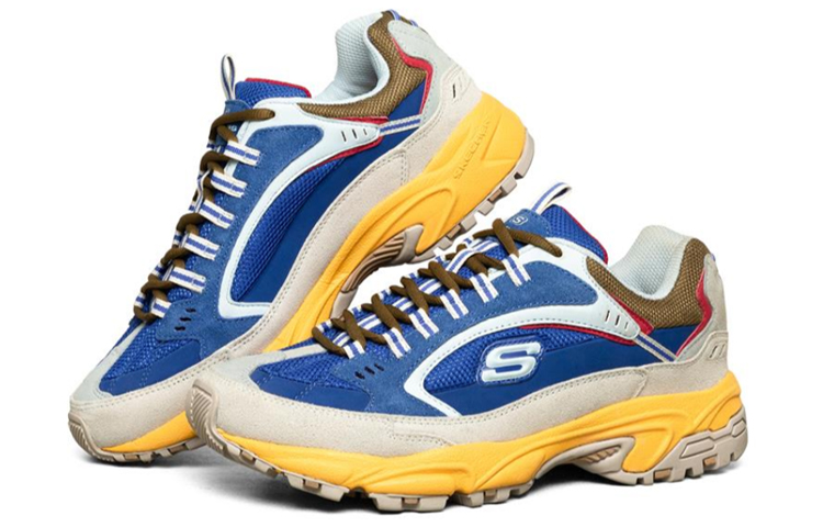 Lookbook Skechers Stamina Low-Top Running Shoes Yellow/Blue 51286-NVMT