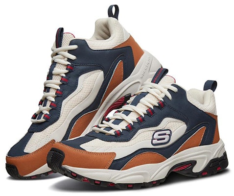 Skechers Stamina Low 'Blue White Orange' 51918-NVMT Lookbook Skechers Stamina Low 'Blue White Orange' 51918-NVMT