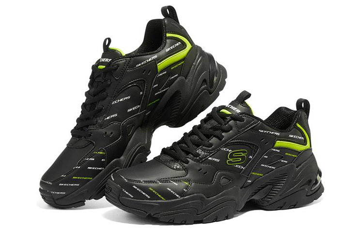 Lookbook Skechers Stamina v2 低筒時尚老爹鞋 黑色