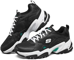 Skechers Stamina V2 透氣減震 低幫老爹鞋 黑綠白 Lookbook Skechers Stamina V2 透氣減震 低幫老爹鞋 黑綠白