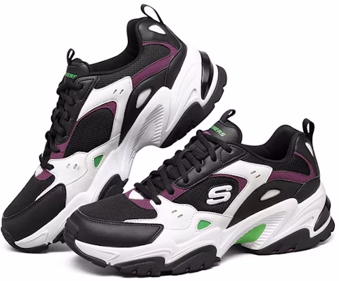 Skechers Stamina V2 Low Top Running Shoes Black/White/Green/Purple 237163-BKWL Lookbook Skechers Stamina V2 Low Top Running Shoes Black/White/Green/Purple 237163-BKWL