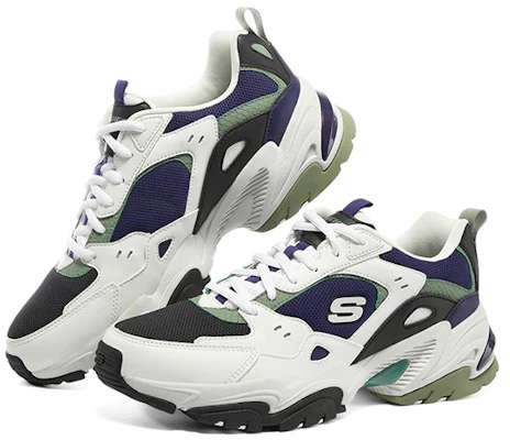 Skechers Stamina V2 復古萬用 低筒運動老爸鞋 白黑藍 Lookbook Skechers Stamina V2 復古萬用 低筒運動老爸鞋 白黑藍