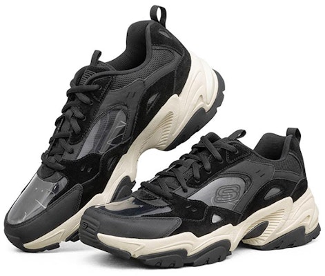 Skechers Stamina V2 潮流戶外 低幫休閒老爹鞋 黑色 Lookbook Skechers Stamina V2 潮流戶外 低幫休閒老爹鞋 黑色