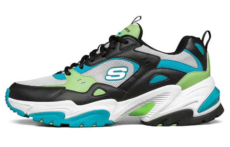 Skechers Stamina V2 Low-Top Running Shoes Black/Green/Blue 894003-BKMT