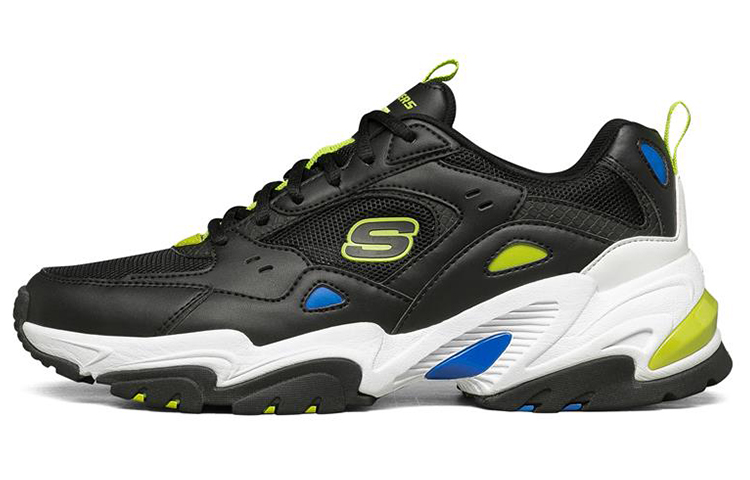 Skechers Stamina v2 Low-Top Running Shoes Black/Yellow/Blue 894003-BKGR