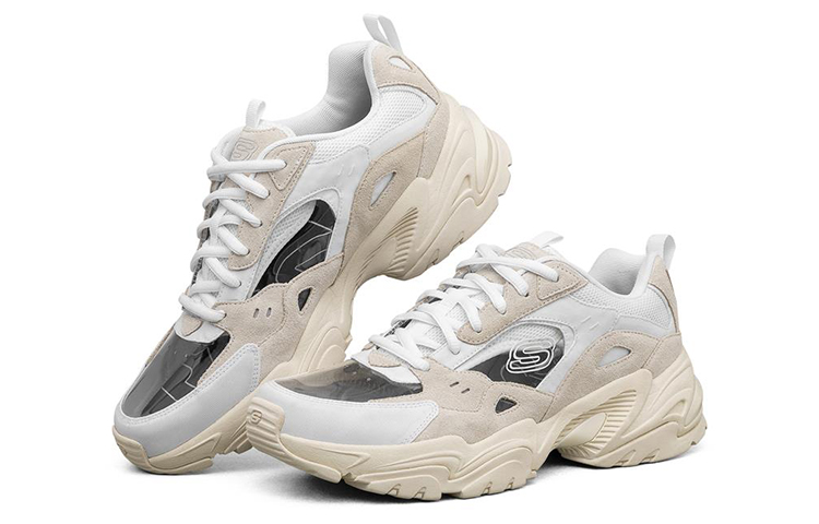 Lookbook Skechers Stamina V2 透氣耐磨 低筒老爹鞋 白色