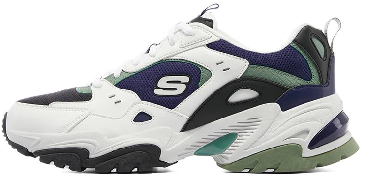 skechers-stamina-v2-retro-versatile-low-top-dad-shoe-white-black-blue-237138-wbkb