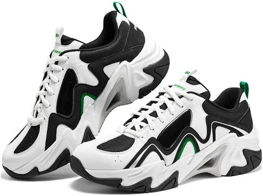 Skechers Stamina V3 机甲鞋三代 减震防滑耐磨 低筒 老爸鞋 白黑绿 Shop Skechers Stamina V3 机甲鞋三代 减震防滑耐磨 低筒 老爸鞋 白黑绿