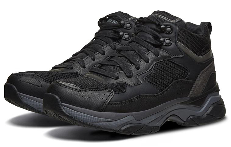 Lookbook Skechers Staxed Noir ''Antidérapant Résistant Extérieur Mi-Haut'' 66205-BLK