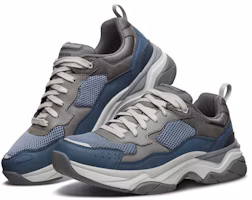 Lookbook Skechers Staxed 透氣防滑 低幫戶外功能鞋 灰藍白