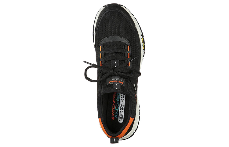Shop Skechers Street Flex 低筒 慢跑鞋 男款 黑橙
