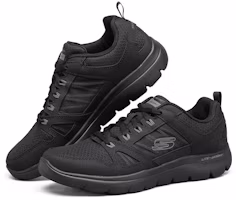 Lookbook Skechers Summits 低筒跑步鞋 男款 全黑色