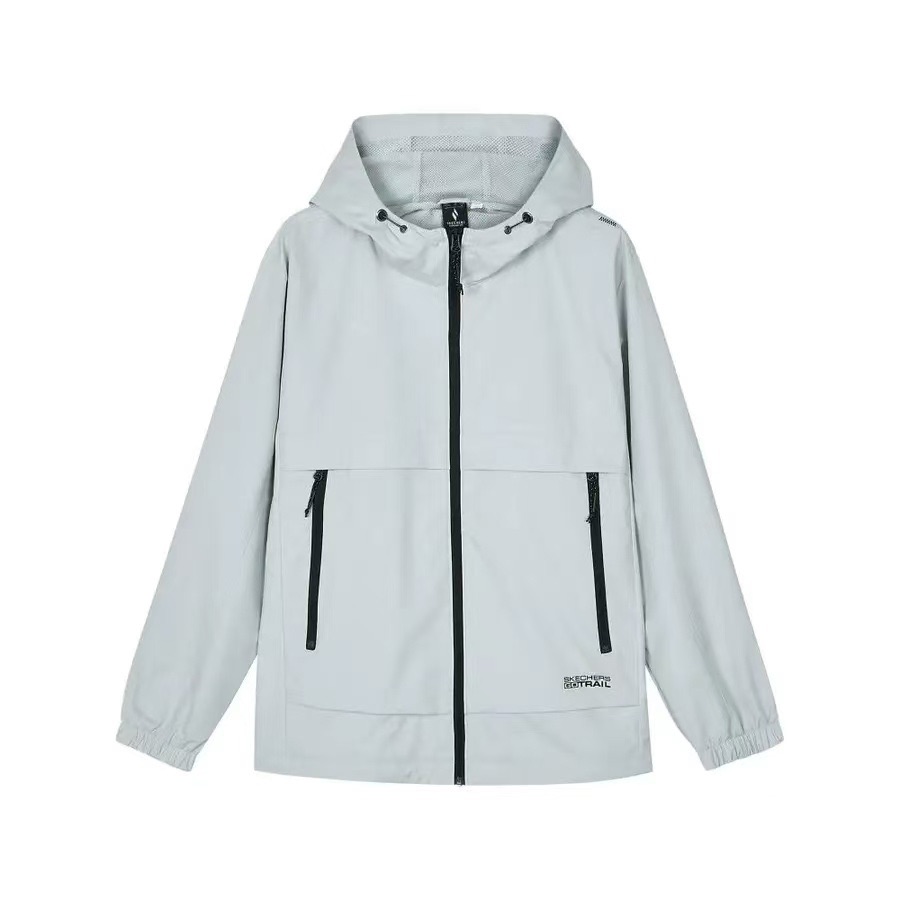 Skechers SUPERSTORE Gray Solid Color Hoodie Jacket Long Sleeve L324M004-00KB