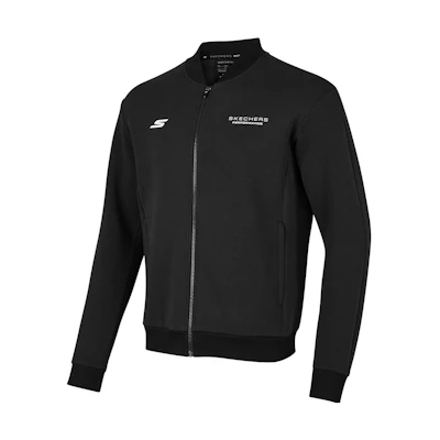 Skechers Training/Running Zip-Up Letter Print Jacket in Carbon Black P423M096-0018