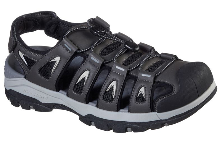 Lookbook Skechers Tresmen-Outseen ''Sandale de Sport Noire''. 204111-GRY
