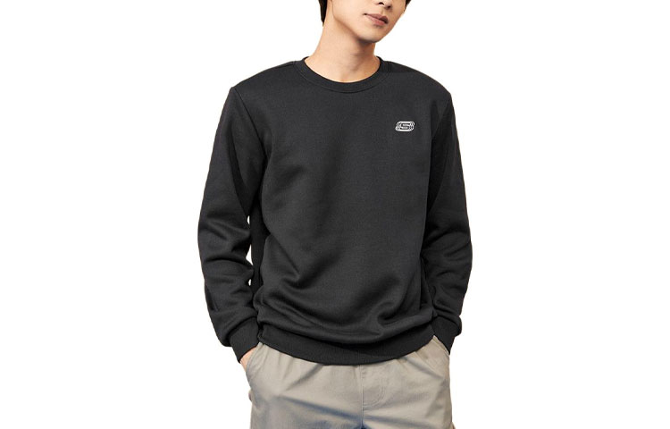 Skechers Unisex Black Fleece Pullover Crewneck Sweatshirt with Logo L422U129-0018