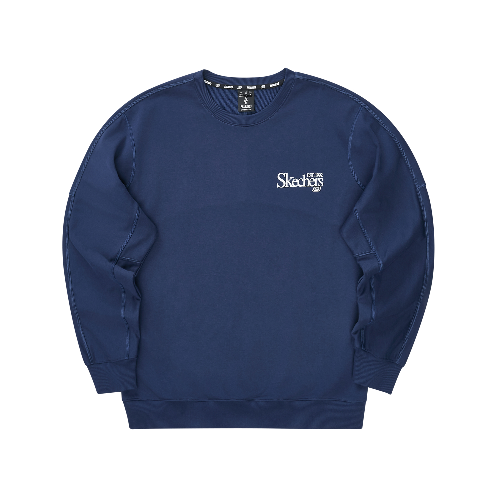 Skechers Unisex Blue Crewneck Letter Print Long-Sleeve Sweatshirt L324U064-00DU