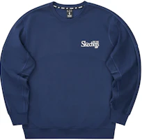 Skechers Unisex Blue Crewneck Letter Print Long-Sleeve Sweatshirt L324U064-00DU Skechers Unisex Blue Crewneck Letter Print Long-Sleeve Sweatshirt L324U064-00DU