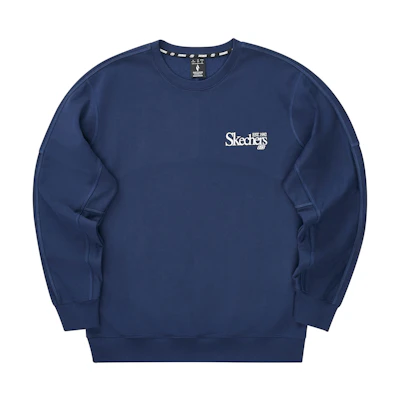 Skechers Unisex Blue Crewneck Letter Print Long-Sleeve Sweatshirt L324U064-00DU