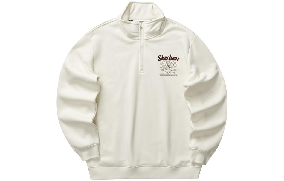 Skechers Unisex Creamy Beige Polo Long Sleeve Sweatshirt Casual Style P423U015-00NA