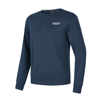 Skechers Unisex Crewneck Casual Solid Color Long Sleeve Sweatshirt Blue P424U037-002Z